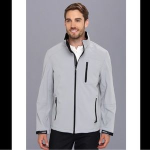 Calvin Klein Men’s Stretch Fleece Lined Soft Shell Jacket In Platinum Size:  S